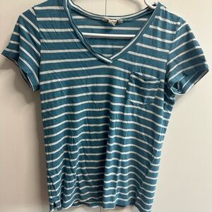 Caslon Striped V-Neck Women's Top